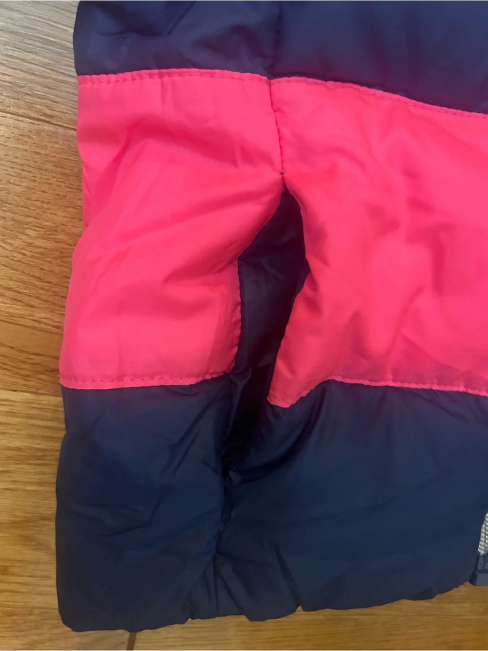 Ralph Lauren Girls 24M Pink Navy Puffer Jacket